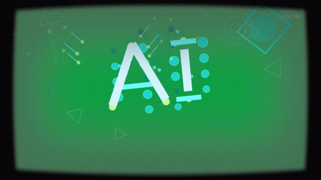Vertical video: Animating AI logo dots filling nodes forming and lines glowing for activation on UI