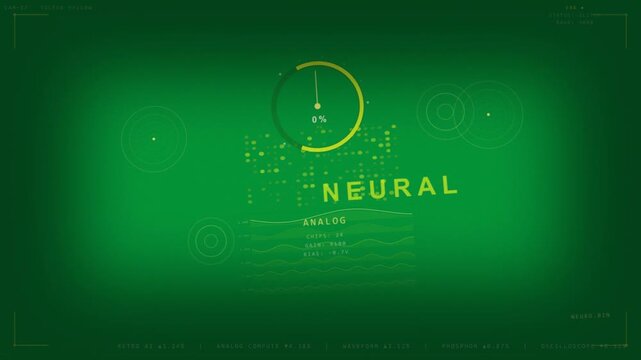 NEURAL analog HUD on scan pulse pulsing dot-grid and waves displaying status on transparent canvas