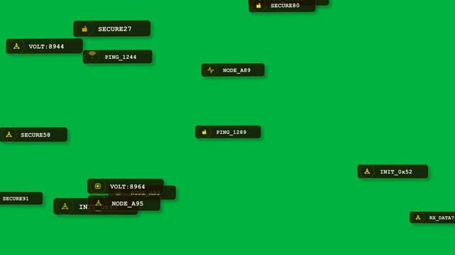 Vertical video: On play HUD badges moving in, stacking and updating values, indicating node state