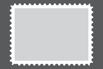 Obraz premium Large horizontal blank postage stamp template featuring perforated vintage borders for empty mail delivery communication retro backgrounds