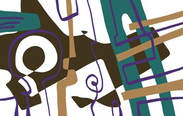 Abstract image for printing. Picture for modern interiors. The picture is painted by hand on a tablet. © neurostructure