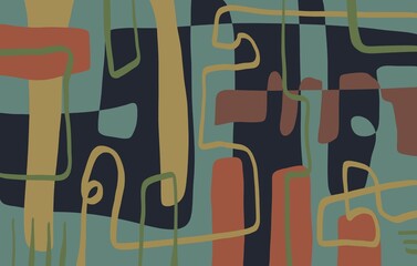 Abstract image for printing. Picture for modern interiors. The picture is painted by hand on a tablet. © neurostructure