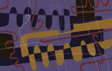 Abstract image for printing. Picture for modern interiors. The picture is painted by hand on a tablet. © neurostructure