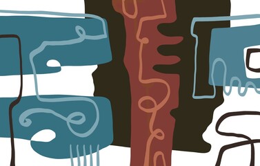 Abstract image for printing. Picture for modern interiors. The picture is painted by hand on a tablet. © neurostructure