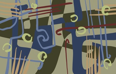 Abstract image for printing. Picture for modern interiors. The picture is painted by hand on a tablet. © neurostructure