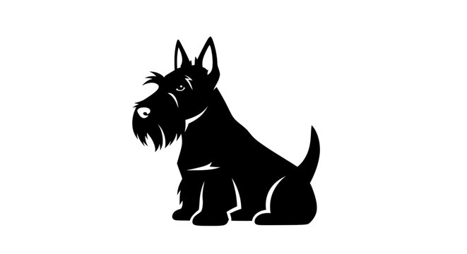 Scottish Terrier Silhouette Vector Illustration.