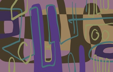 Abstract image for printing. Picture for modern interiors. The picture is painted by hand on a tablet. © neurostructure