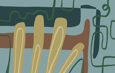 Abstract image for printing. Picture for modern interiors. The picture is painted by hand on a tablet. © neurostructure