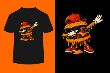 Funny Cheeseburger For Boys Youth Dabbing Dripping Burger T-Shirt  © ben