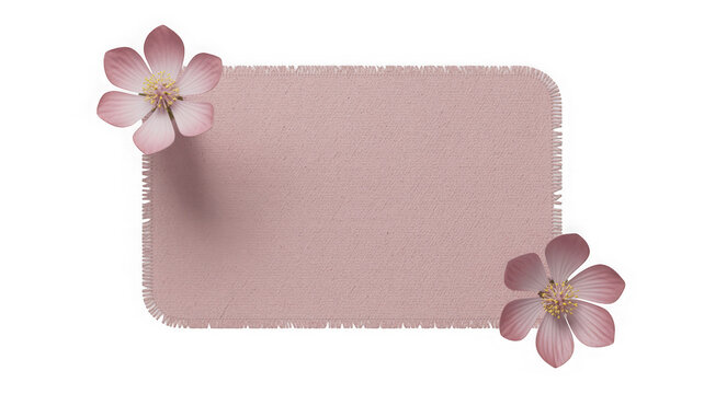 Delicate pink floral embroidered handkerchief with lace accents