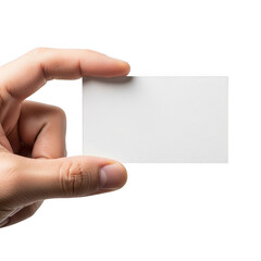 Obraz premium Hand holding blank transparent card isolated on transparent background