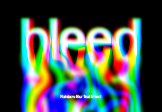 Rainbow Blur Text Effect Mockup