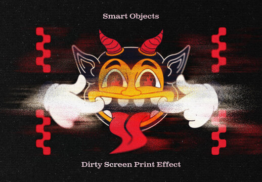 Dirty Screen Print Effect Mockup