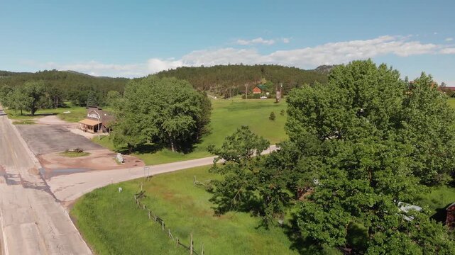 South Dakota countryside and hills in summer season, USA