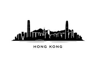 Obraz premium Hong Kong city skyline city skyline on a white background