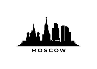 Obraz premium Moscow city skyline city skyline on a white background