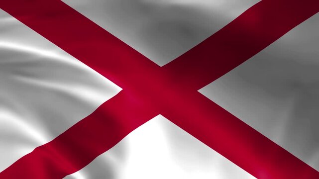 Alabama state flag waving in the wind a symbol of the Southern United States perfect for patriotic or travel-related content