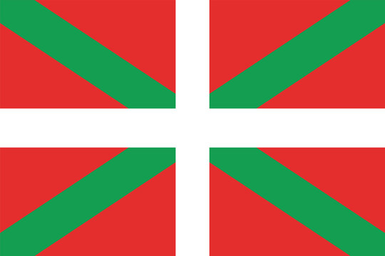 Flag of the Basque Country. Red and green flag. Symbol of the Autonomous Community of Spain. Vector.