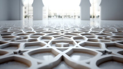 Fototapeta premium Intricate floor pattern in modern architecture.
