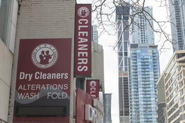 Fototapeta premium ghost signage outside Gentle Beau Dry Cleaners located at 891 Yonge St, Toronto
