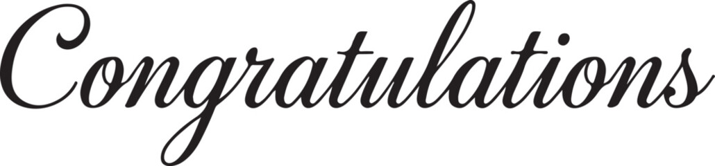Fototapeta premium Vector art of congratulations message in elegant black cursive script