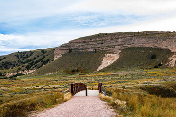Fototapeta premium Scenic view from the trail at Chimney Rock National Historic Site in Nebraska. 
