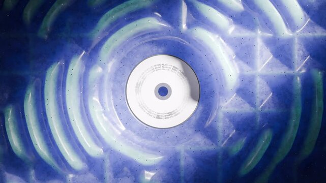 Cinematic 3D Disc Animation for Music Album Covers with Fluid Motion Loop. 4K