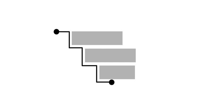 three section infographic diagram animation. 
