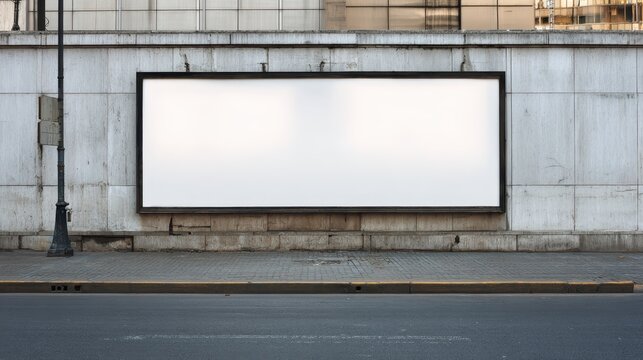 Large blank billboard on a street wall, banners with room to add your own text.
