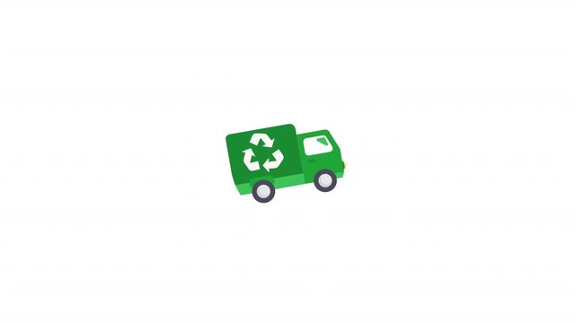 Green Recycling Truck Icon
