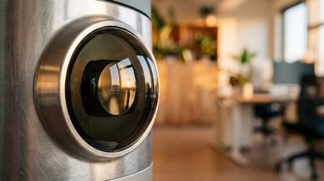 LiDAR sensor on autonomous workplace delivery robot in office