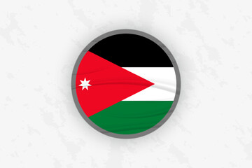 Naklejka premium Jordan Flag Circular Sticker Design, National Pride Decal.