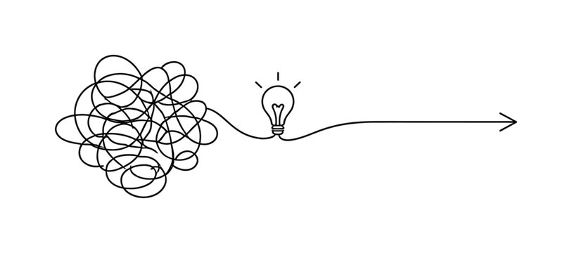 Achieving clarity by filtering out unnecessary information in a complex decision making process, a continuous line forming scattered noise that
