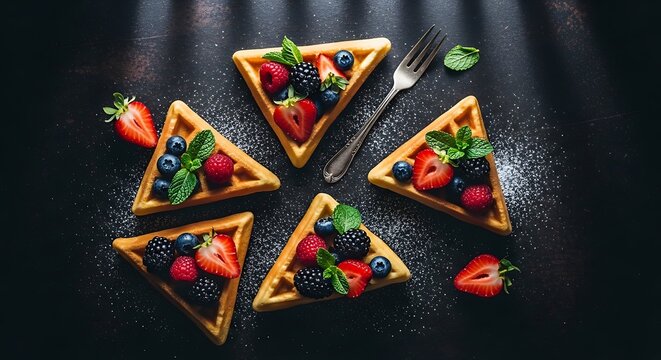 Delicious fruit waffles a vibrant breakfast spread