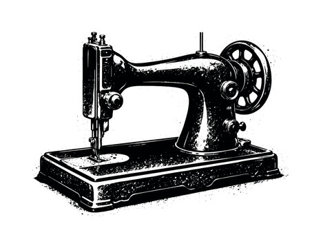 A vintage sewing machine shown in three-quarter perspective, angled so the arm, needle assembly, and base are all visible, filling most of the frame