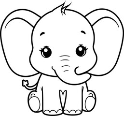 Fototapeta premium baby elephant cartoon
