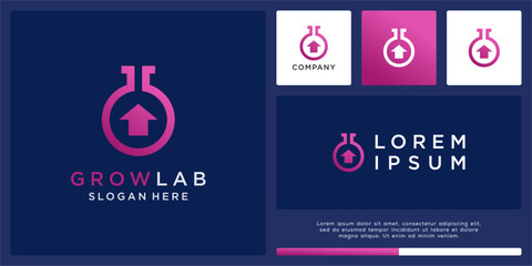 Grow lab logo design template with arrow © cre_ART_ive