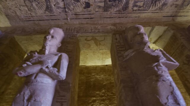 Osiride pillar of Ramesses II, Abu Simbel temple.. Egypt.