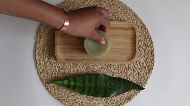 Glass Jar of Moringa Hair Food Close-Up