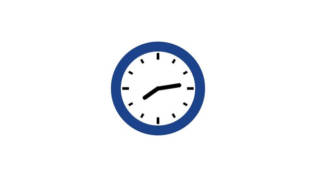 Flat Design Clock Animation Showing Fast Passing Time or Deadline.Wall clock time working office hours animated. timer timelapse video animation 4k.