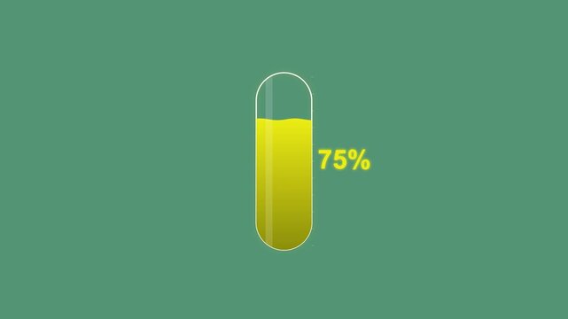 Vertical Temperature Gauge Animation on Teal Background