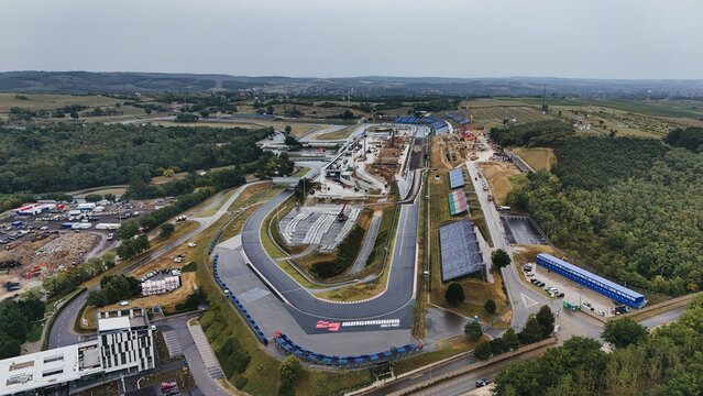Drone View of Hungaroring Circuit Renovation and Race Track in Hungary