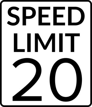 Speed Limit 20 mph Traffic Sign