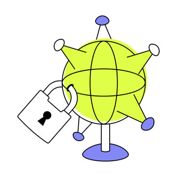 A flat style icon of a safe browser