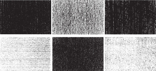 Fototapeta premium A set of fabric grunge textures. Vector illustration. Six distinct textures isolated on white background. EPS10.