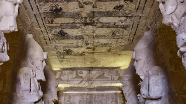 Ancient Egyptian king, Abu Simbel temple. Egypt.