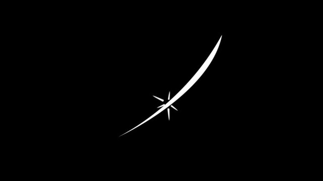 Dynamic sword slice energy transition with heat wave distortion, anime style weapon slash for game development, glowing white lines and impact burst effects on black screen background, 4K