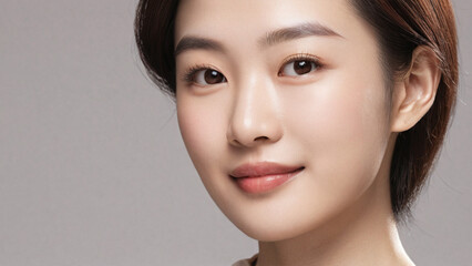 Naklejka premium Beauty Aesthetic Portrait with Perfect Skin Finish
