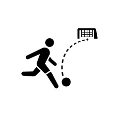 Fototapeta premium Football Player Kicking Towards Goal Icon