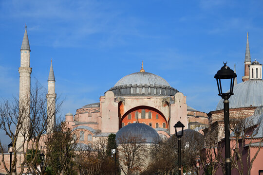 Hagia sophia mosque exterior in istanbul turkey